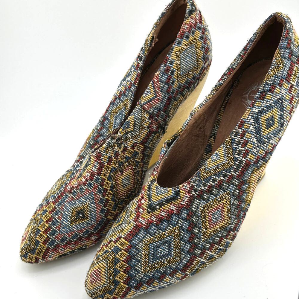 Anthropologie Lucky Penny Diana Fab Wedge Heel Size 7.5